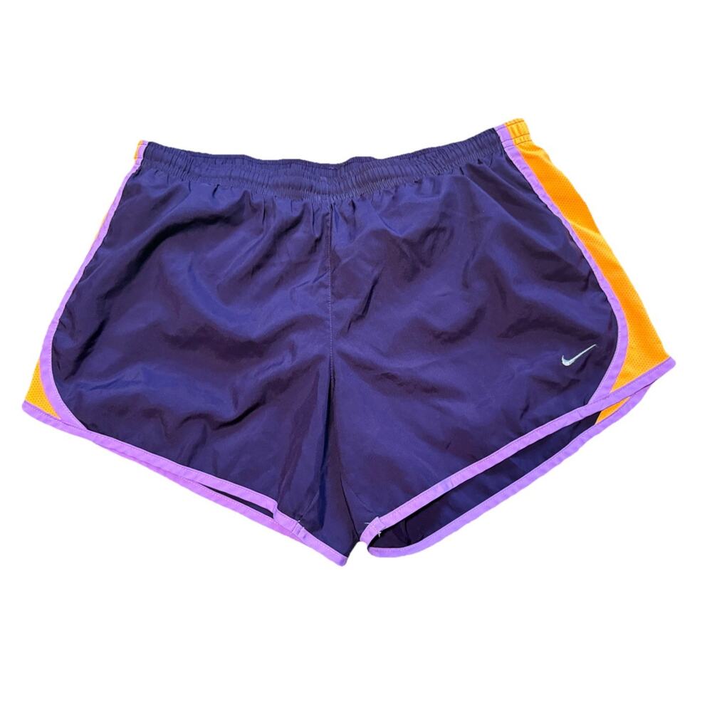 Nike Dri Fit Running Athletic Shorts Purple Orange XL